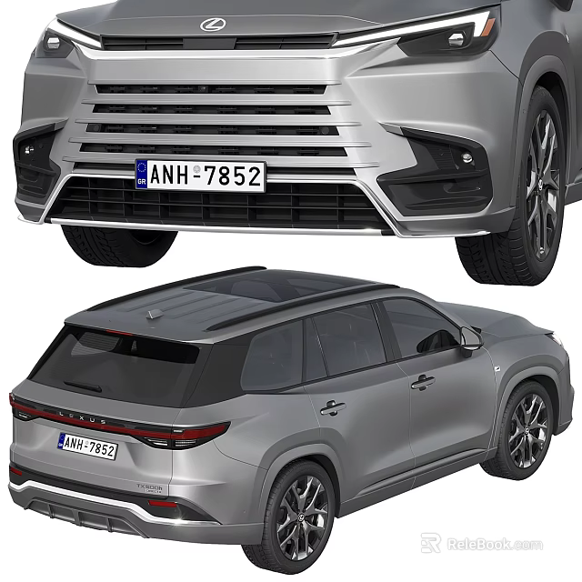 Silver SUV Car With Front Grille Design And Side Profile Exterior Features 3d model 