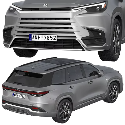 Silver SUV Car With Front Grille Design And Side Profile Exterior Features 3d model