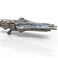 3D Rendered Futuristic Sci-Fi Weapon With Detailed Metallic Structure And Advanced Features