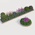 Roadside Landscaping With Decorative Flower Beds Colorful Flowers And Trimmed Shrubs