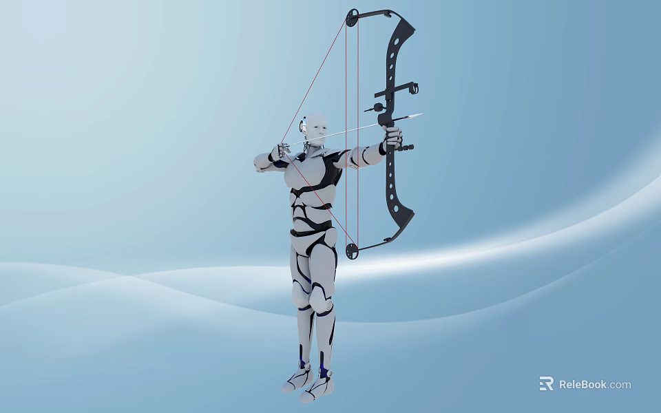 Smart Robot Drawing Archery Bow With Mechanical Arms And Precision 3d model