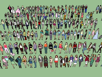 Modern Multiplayer Figures Men and Women 3d model