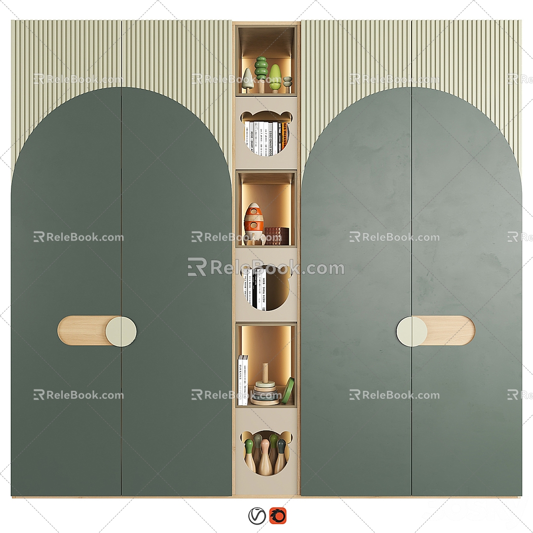 Children's wardrobe storage cabinet 3d model