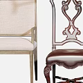 Dining Chairs with Various Styles Different Colors and Unique Design Details 3d model