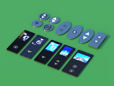 Household Electronic Remote Controls With Digital Displays And Various Button Designs 3d model