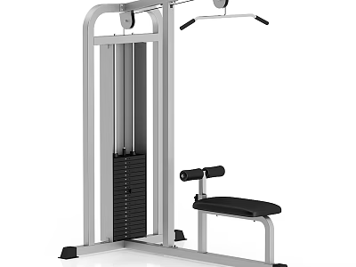 Strength Training Fitness Equipment With Metal Frame Weight Stack Cable Handles And Padded Seats 3d model