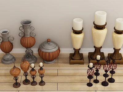 Modern candlestick decorations furnishings 3d model