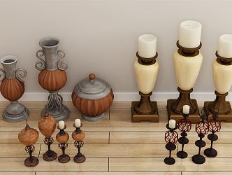 Modern candlestick decorations furnishings 3d model