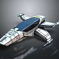 Advanced Aerospace Spaceship Design With Sleek Body And Thrusters For Cosmic Travel