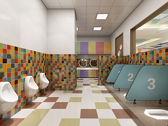 Modern toilet kindergarten 3d model