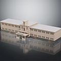 Modern Commercial Complex Building Model With Symmetrical Structure Multiple Windows And Entrance Area 3d model