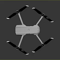 Professional White Drone Equipment Featuring Four Black Propellers And Modern Design