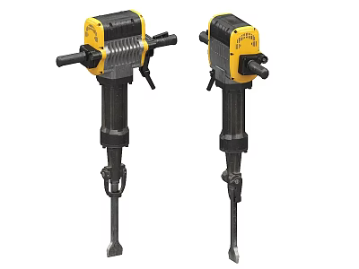 Professional Industrial Equipment Two Yellow Black Handheld Demolition Hammers For Construction Use 3d model