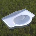 Modern White Washbasin Design With Smooth Surface On Green Grass Background 3d model