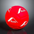 High Quality Red Roto Sports Ball With White Logo For Daily Activities