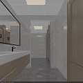 Modern Public Toilet Layout Design With Marble Finish And Separate Men And Women Zones