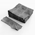 Gray Fabric Decorative Accessory Set With Stacked Cloth And Small Arranged Pieces