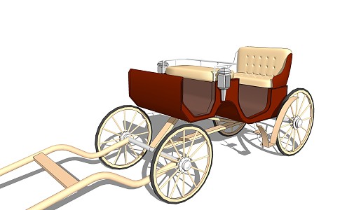 Modern carriage four-wheeler 3d model