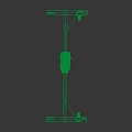 Industrial Heavy Duty Crane with Orange Beam Hoist Hook and Warning Stripes
