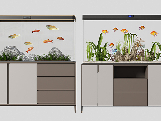 Modern fish tank 3d model