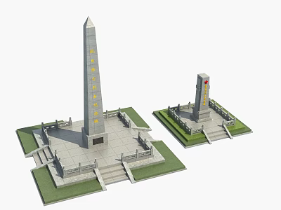 Tall Monument Structure With Square Base Steps And Open Plaza Design 3d model
