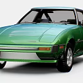 Green Classic Sports Car With Two Door Design And Sleek Exterior Look