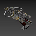 Mechanical Crossbow With Metal Components Golden Accents Black Gold Color Scheme Intricate Structure