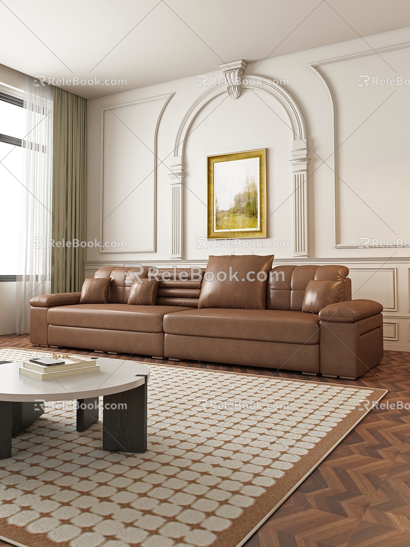 Middle style sofa living room model