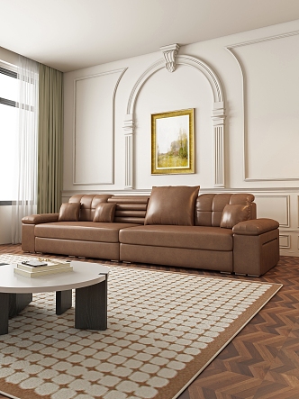 Middle style sofa living room 3d model