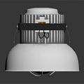 Silver Metal Work Lamp With Handle And Reflective Base Design