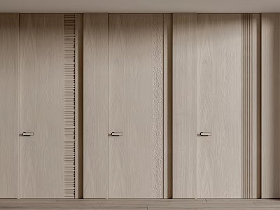 Modern Wooden Hinged Doors With Sleek Design And Light Tone Interior 3d model