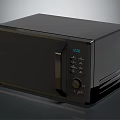 Black Modern Microwave Kitchen Appliance With Digital Display And Control Panel