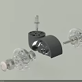 Heavy Duty Caster Wheel Components With Metal Brackets Rubber Tires And Bearings