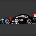 Toyota Gazoo Racing 88 Race Car With Black Blue Pink Red Stripes And Rear Wing
