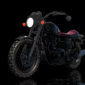 Black Classic Motorcycle With Red Seat Number 87 And Stylish Body Design