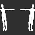 Double Sofa 3D Model With Human Figure Size Reference In Black Background