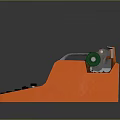 Orange Olympia Typewriter With Paper Sheet Black Keyboard And Classic Design