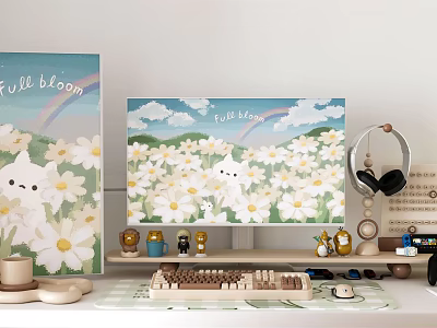 Modern Desk Decoration Table Computer Keyboard Office Supplies 3d model