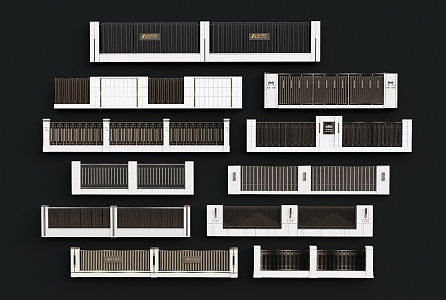 Enclosing wall of residential area, enclosing wall of factory 3d model