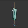 Melting Blue Popsicle With Dripping Texture On Wooden Stick Against Black Background