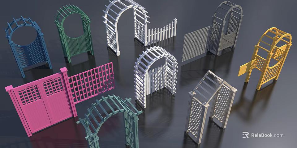 Decorative Garden Arches Featuring Multiple Colors Diverse Designs And Styles 3d model
