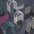 Decorative Garden Arches Featuring Multiple Colors Diverse Designs And Styles 3d model