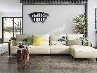 New Chinese-style corner sofa 3d model