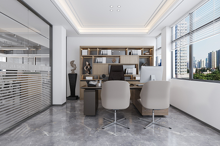 Modern office manager room office area 3d model