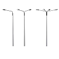 Outdoor Lamps With Metal Poles Illuminated For Outdoor Lighting Use