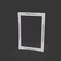 Decorative Mirror With Ornate Carved Frame Set In Green Grass Field Against Forest Backdrop