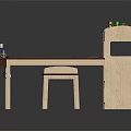 Kids Study Desk Furniture With Chair Colorful Markers Drawing Board And Storage Shelves