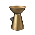 Stylish Gold Metal Accent Table With Conical Base And Round Top 3d model
