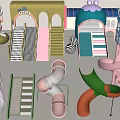 Modern slide children's entertainment facilities 3d model