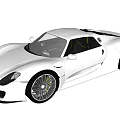 White Sleek Sports Car With Streamlined Body And Black Alloy Wheels